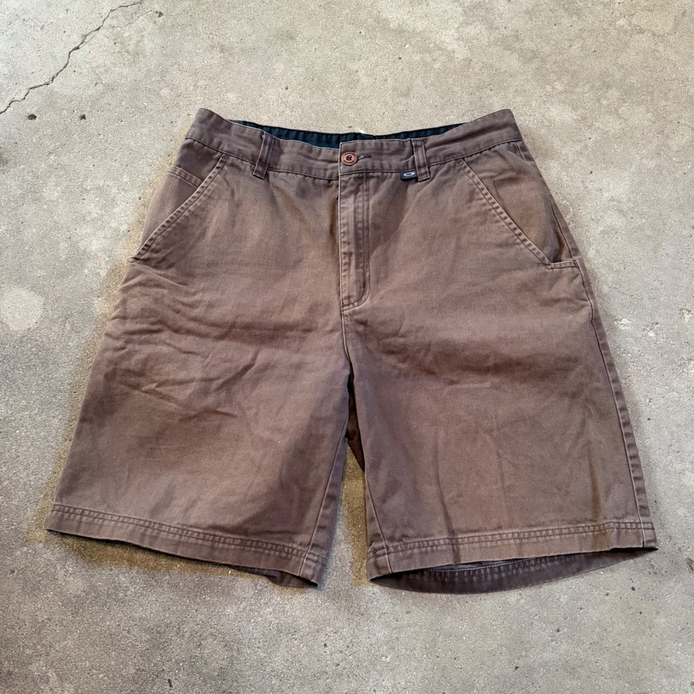 Vintage Faded Oakley Chino Shorts Men 33 Brown Cotton Flat Front Gorpcore Casual